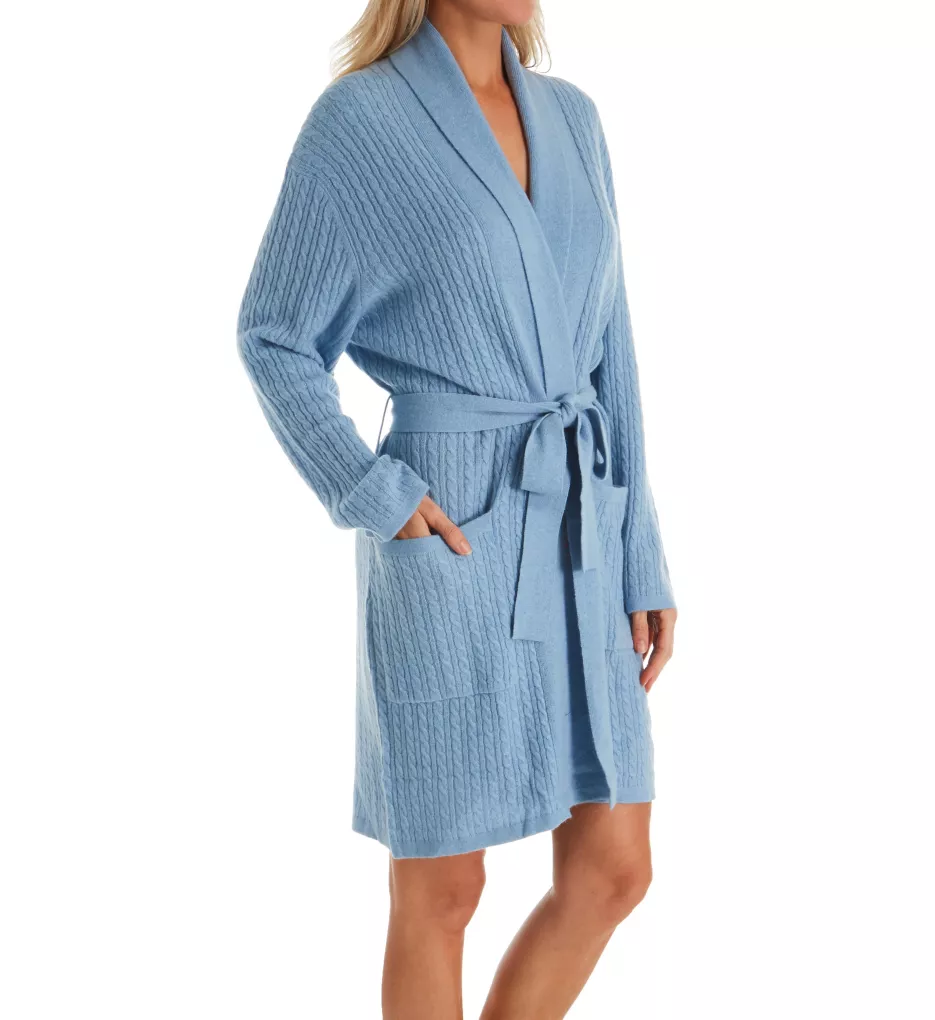 Cashmere Short Baby Cable Texture Wrap Robe