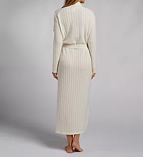 Cashmere Long Wrap Chevron Texture Robe Snow XS