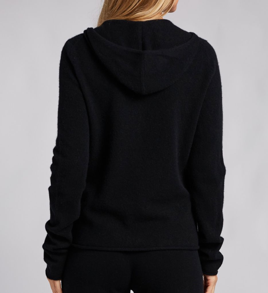 Cashmere Classic Front Zipper Jacket With Hoodie-bs