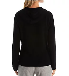 Cashmere Classic Front Zipper Jacket With Hoodie Black XS