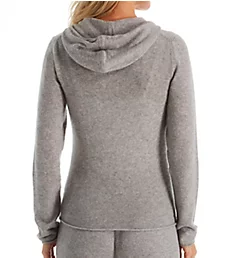 Cashmere Classic Front Zipper Jacket With Hoodie Flannel Grey S