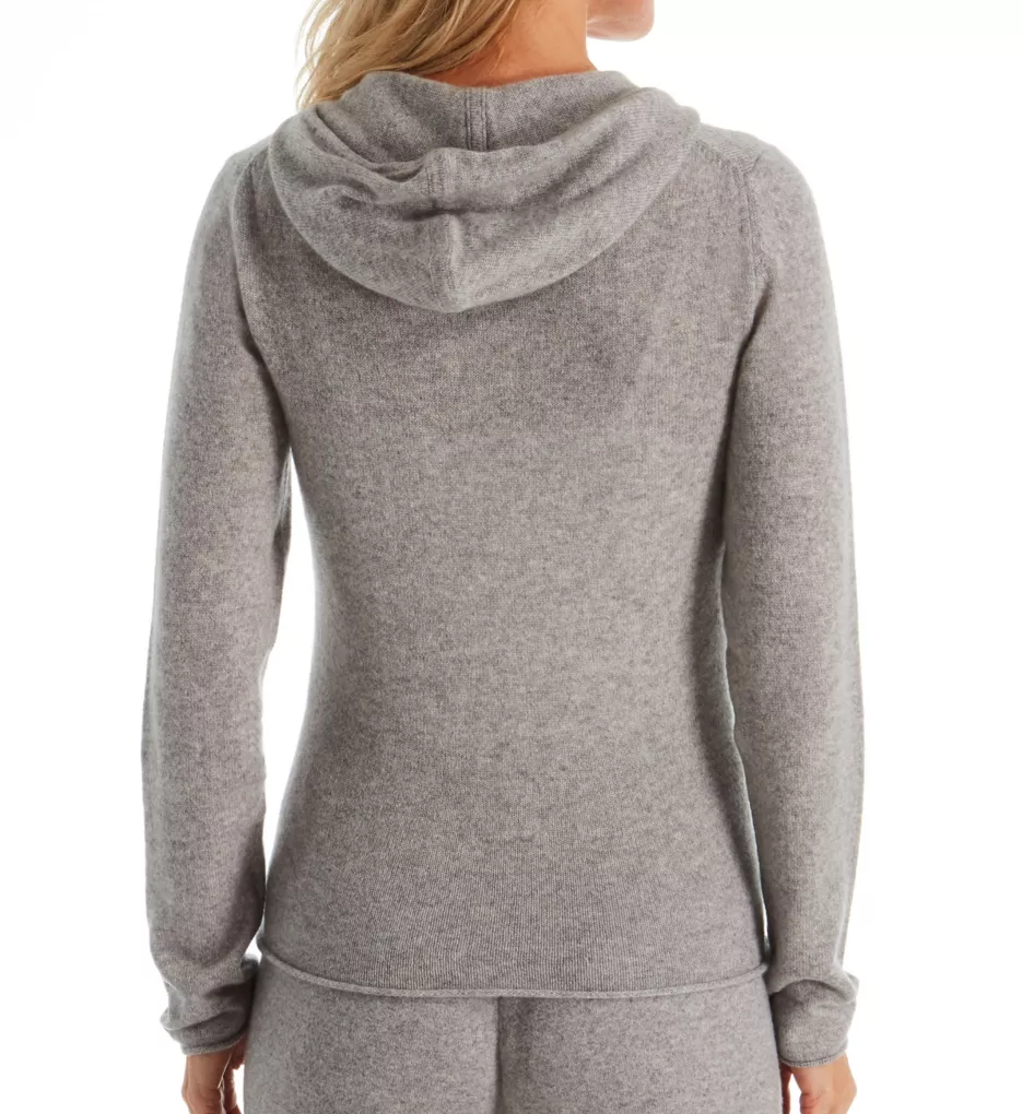 Cashmere Classic Front Zipper Jacket With Hoodie Flannel Grey S