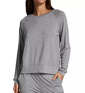 Essential Soft Loose Fit Long Sleeve Top Heather Grey L