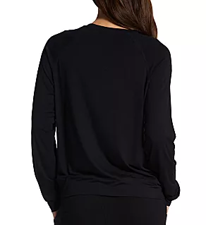 Essential Soft Loose Fit Long Sleeve Top Back to Black L