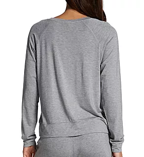 Essential Soft Loose Fit Long Sleeve Top Heather Grey L