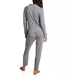 Essential Soft Long PJ Set Heather Grey M