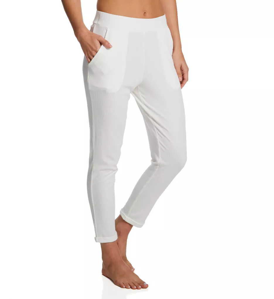 Essential Soft Ribbed Joggers Ivory L