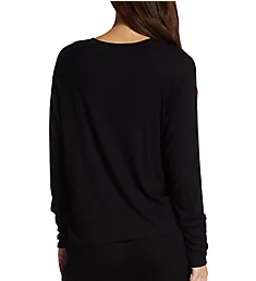 Essential Soft Ribbed Long Sleep Top Back to Black L