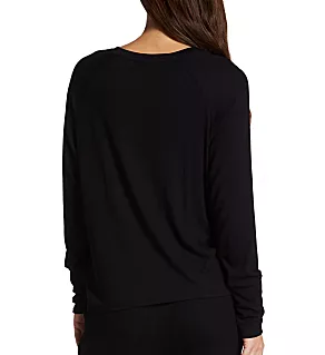 Essential Soft Ribbed Long Sleep Top Back to Black M