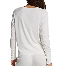 Essential Soft Ribbed Long Sleep Top Ivory L
