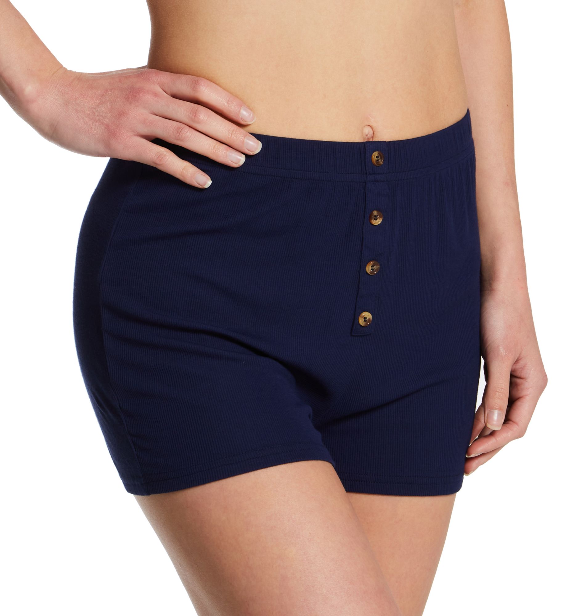 Aspen Dream Essential Soft Ribbed Shorts Navy M  - Image 1