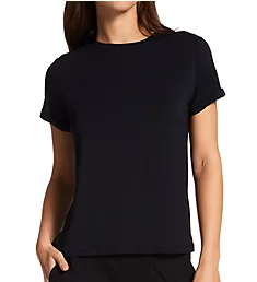 Essential Soft Rolled Sleeve Tee Back to Black L