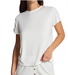 Essential Soft Rolled Sleeve Tee Ivory L