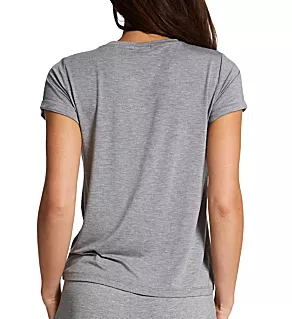 Essential Soft Rolled Sleeve Tee Heather Grey S