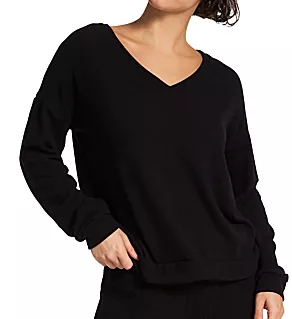Cozy V-Neck Top Back to Black XL