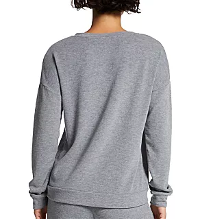 Cozy V-Neck Top Heather Grey XL