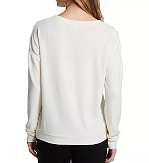 Cozy V-Neck Top Ivory XL