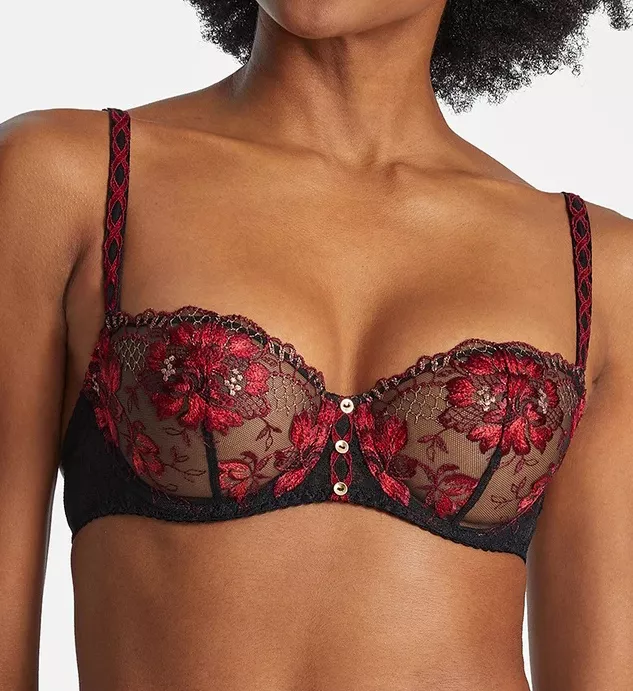Aubade Art of Ink Half Cup Bra in French Red TD14