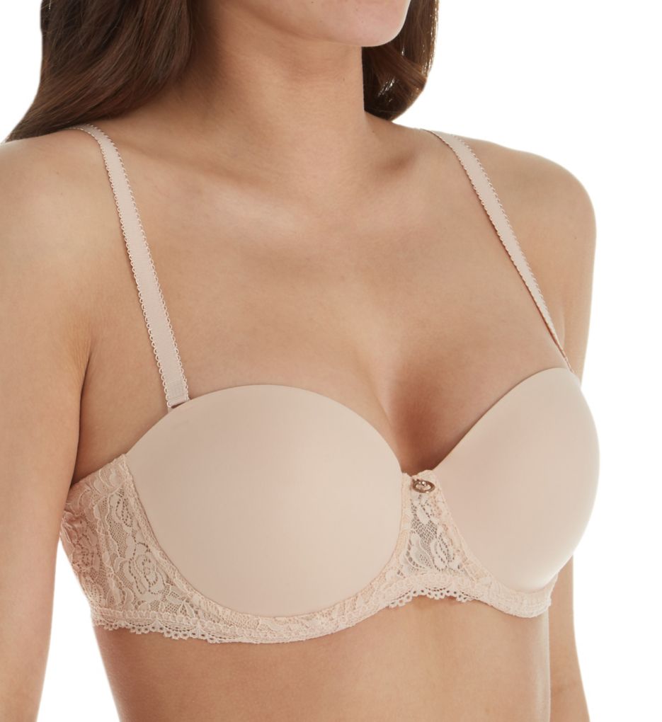 Lightly Lined Lace Trim Bandeau Bra