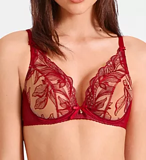 Fleur De Tattoo Plunging Bra Rouge Ecrin 34B