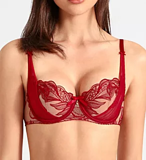 Fleur De Tattoo Half Cup Bra Rouge Ecrin 30D