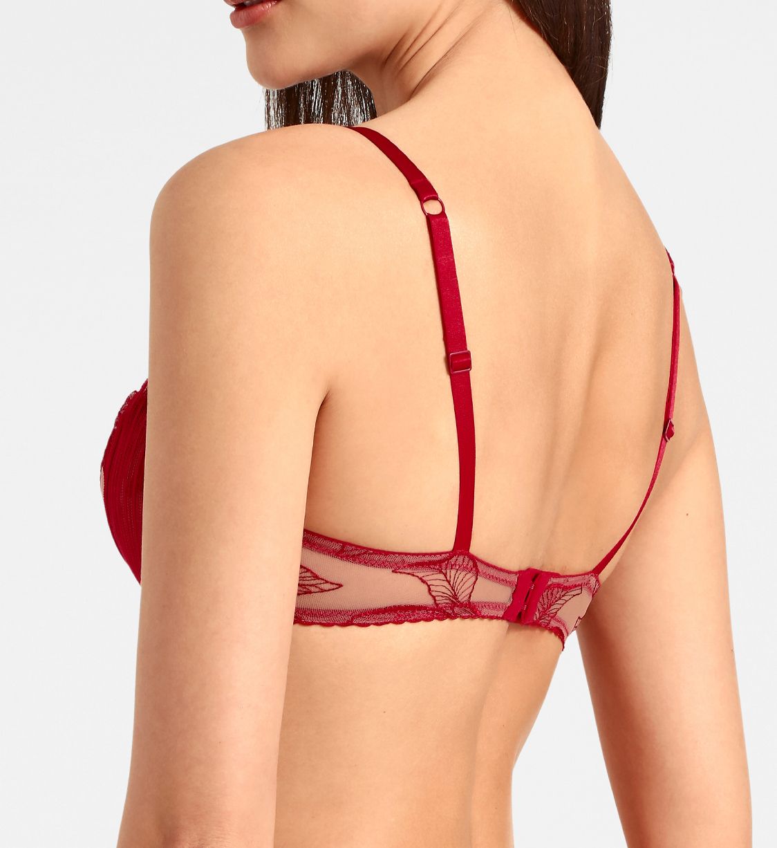 Aubade Fleur De Tattoo Half Cup Bra Rouge Ecrin 30D  - Image 2