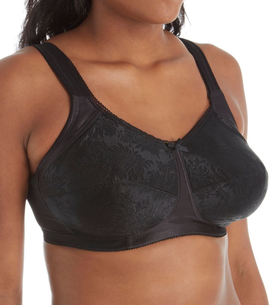 Sports bra molded cups wireless High Support berry-black patterned