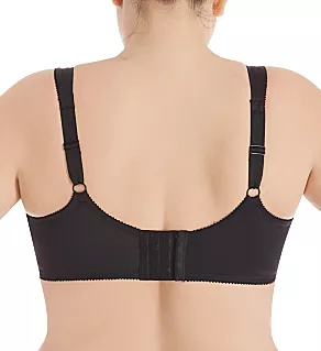 Satin and Lace Minimizer Bra Black 34D