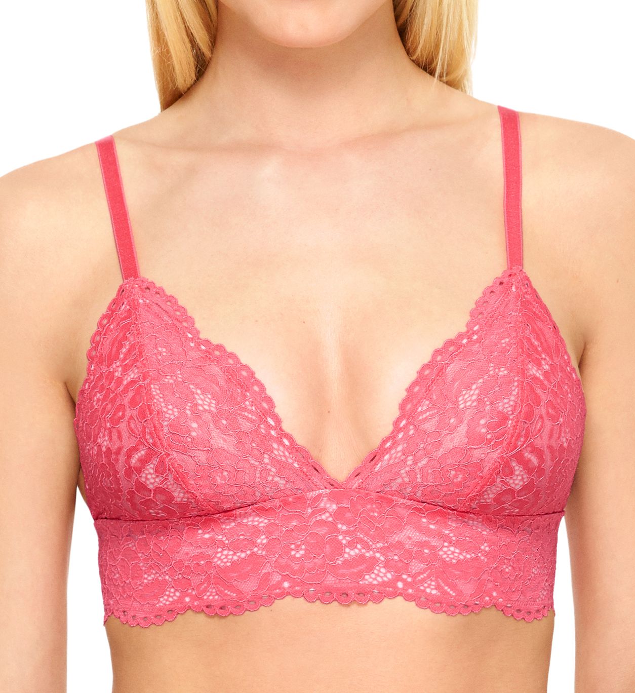 Wacoal B.tempt'd Ciao Bella Bralette - Wire Free Lace Bralette For Women | Night Color, X-Large Camellia Rose