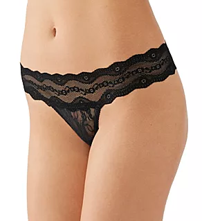 Lace Kiss Thong Night Black S