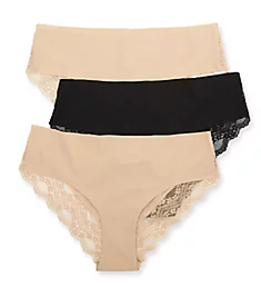 b.bare Cheeky Panty - 3 Pack Light Nude/Black S