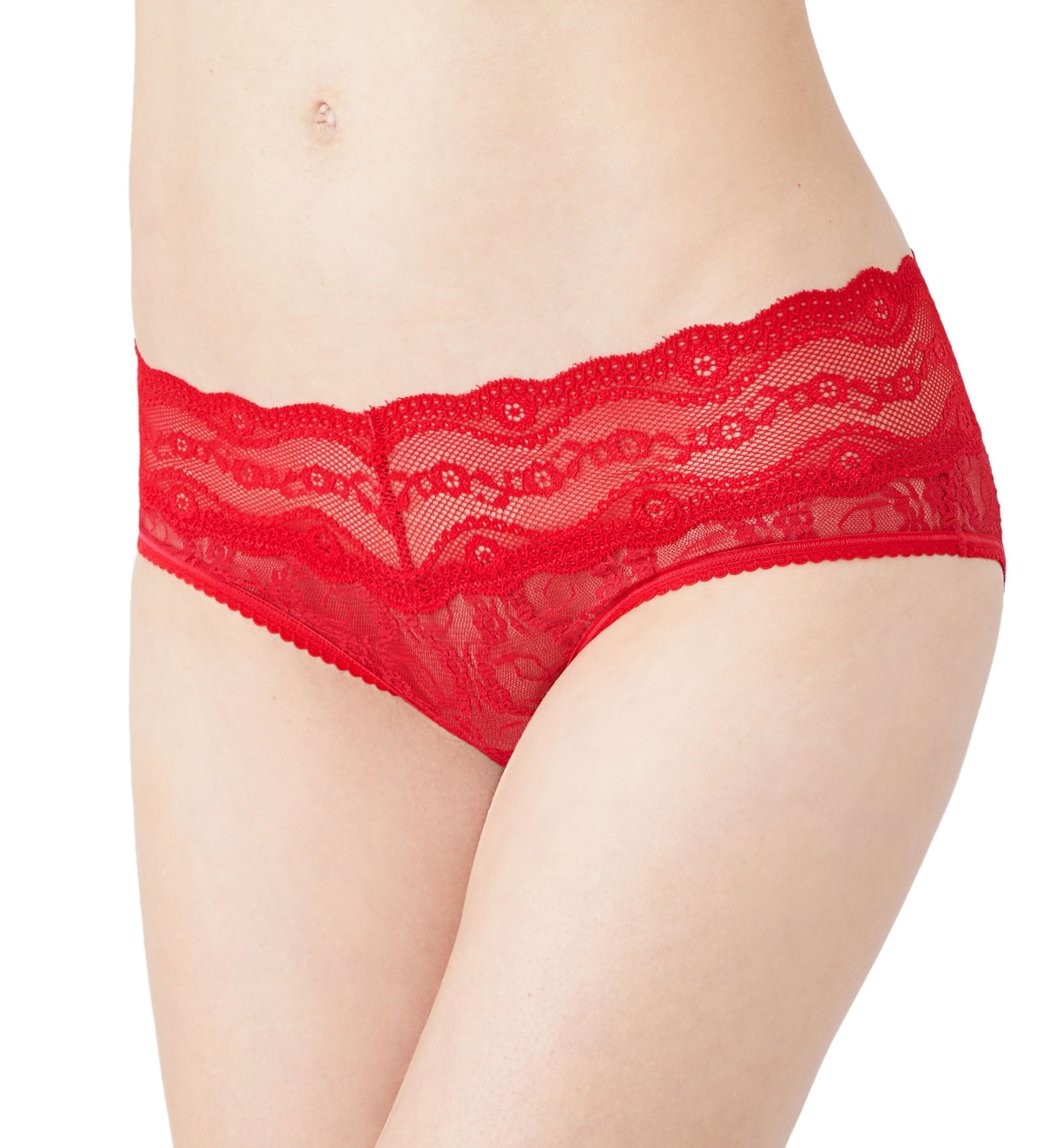 b.tempt'd by Wacoal Women's Lace Kiss Hipster Panty in Crimson Red | Size: XL | HerRoom.com