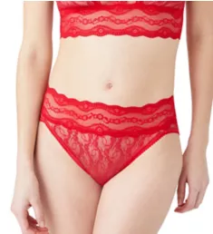 Lace Kiss Hi Leg Brief Panty Crimson Red S