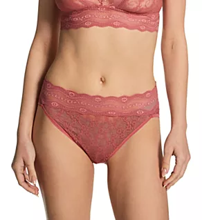 Lace Kiss Hi Leg Brief Panty Slate Rose S