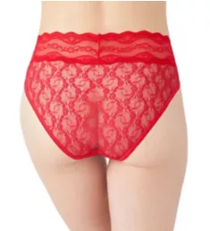 Lace Kiss Hi Leg Brief Panty Crimson Red S