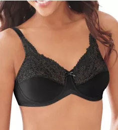 Lilyette Comfort Lace Minimizer Bra Black 46D