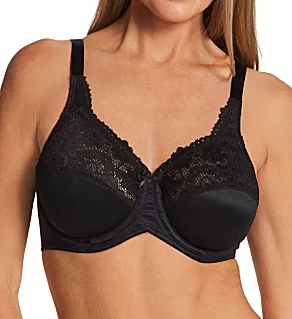 Lilyette Comfort Lace Minimizer Bra Black 36C