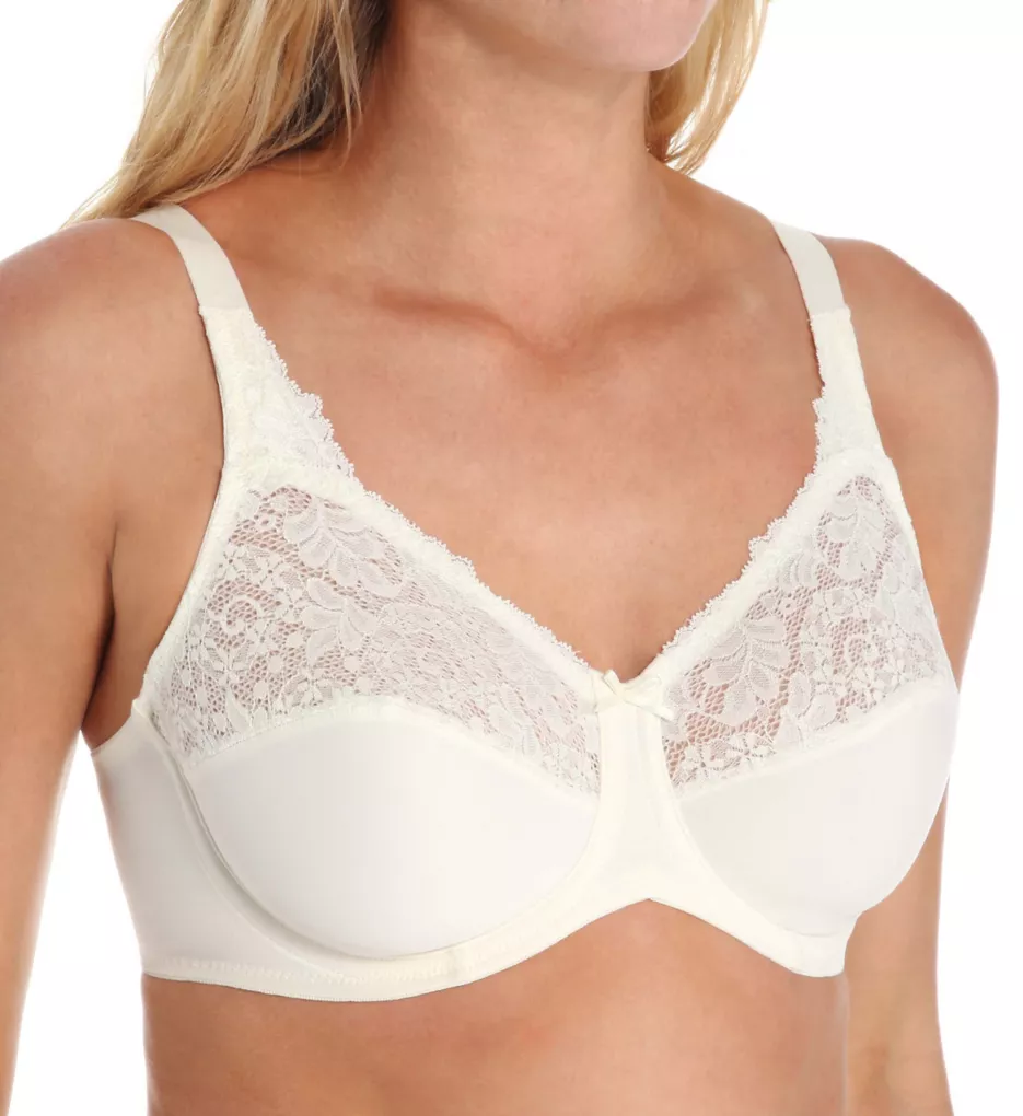 Lilyette Comfort Lace Minimizer Bra Pearl 34C