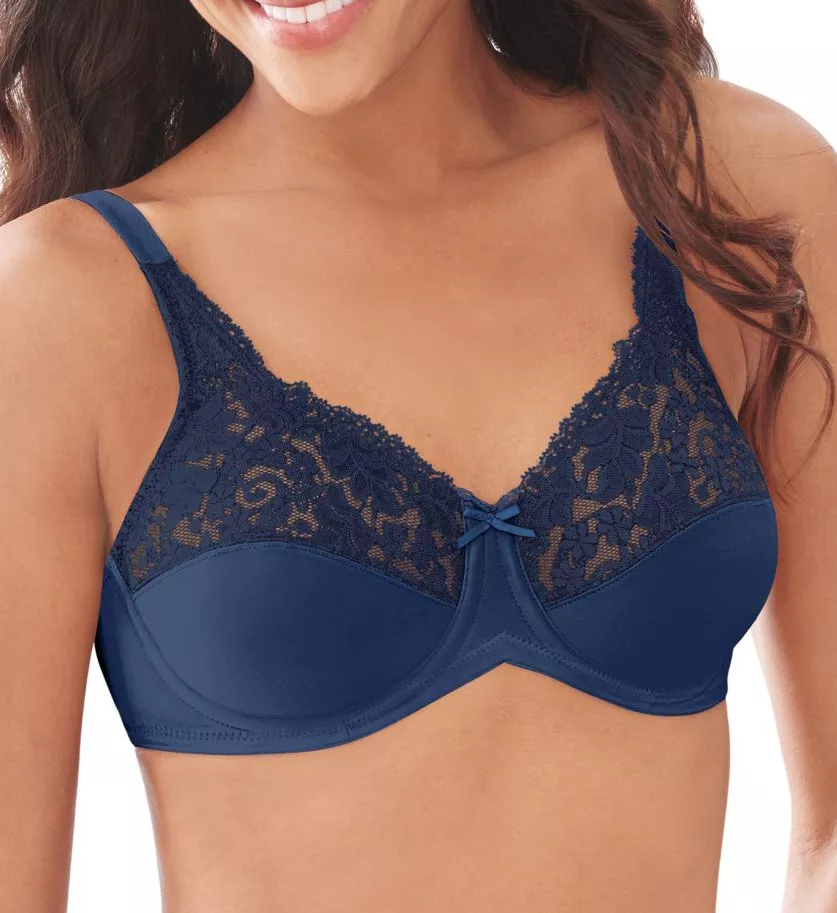 Lilyette Comfort Lace Minimizer Bra Sailor Blue 40G