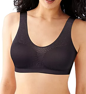 Comfort Revolution Microfiber Crop Bra Black L