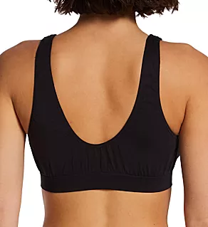 Comfort Revolution Microfiber Crop Bra Black L