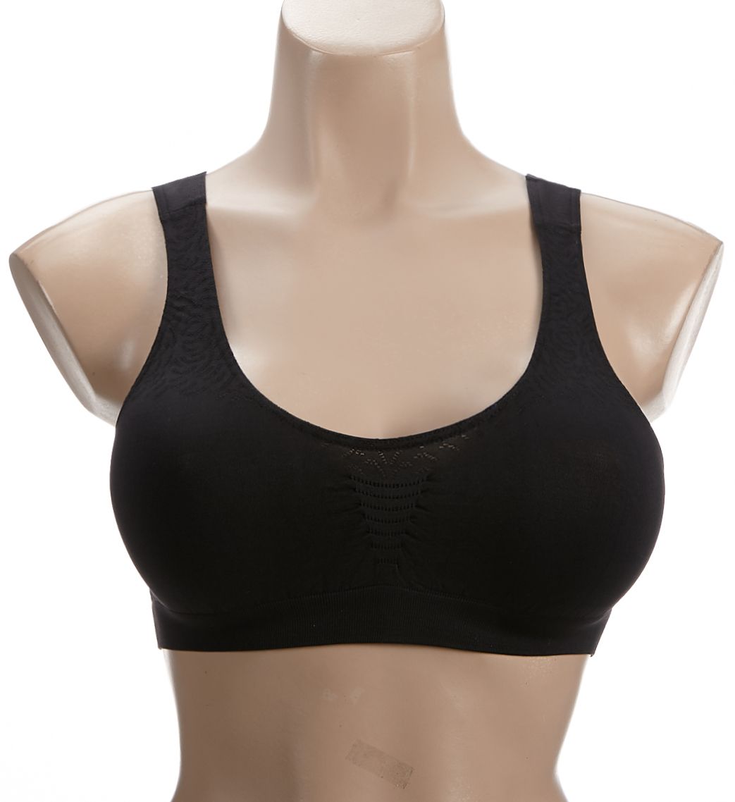 Bali Comfort Revolution Microfiber Crop Bra Black XL  - Image 1
