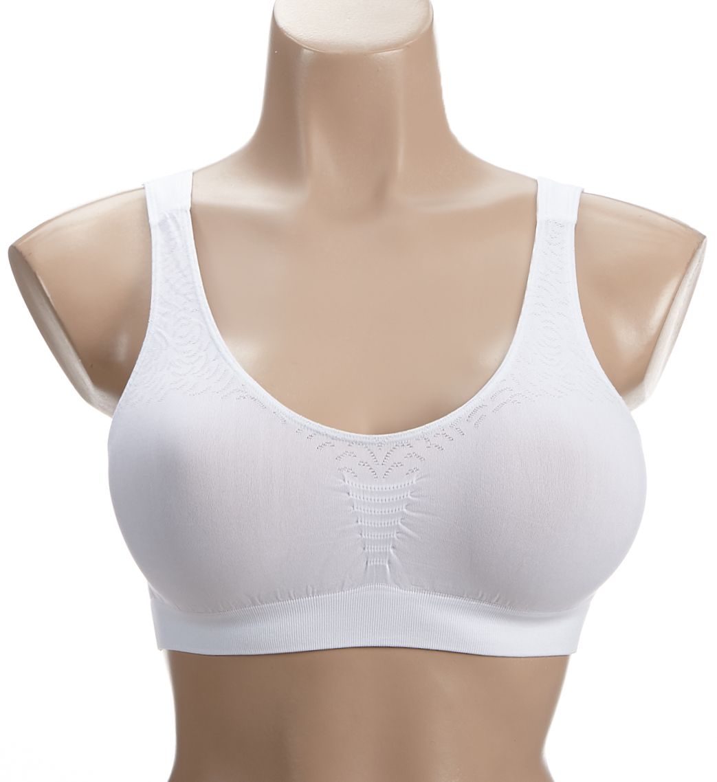 Bali Comfort Revolution Microfiber Crop Bra White M  - Image 1