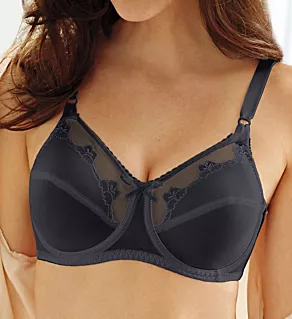 Flower Bali Underwire Bra Midnight Black 34B