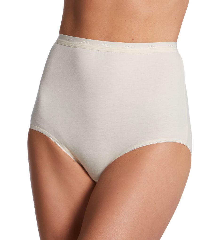 Bali Women's Full-Cut-Fit Stretch Cotton Brief Panty in Beige | Plus Size 7 | HerRoom.com