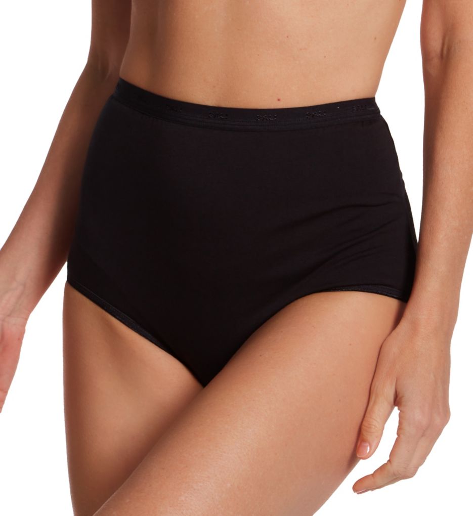 Bali Women's Passion for Comfort Hi-Cut Panty Briefs, black