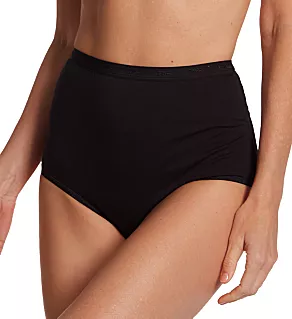 Full-Cut-Fit Stretch Cotton Brief Panty Black 10