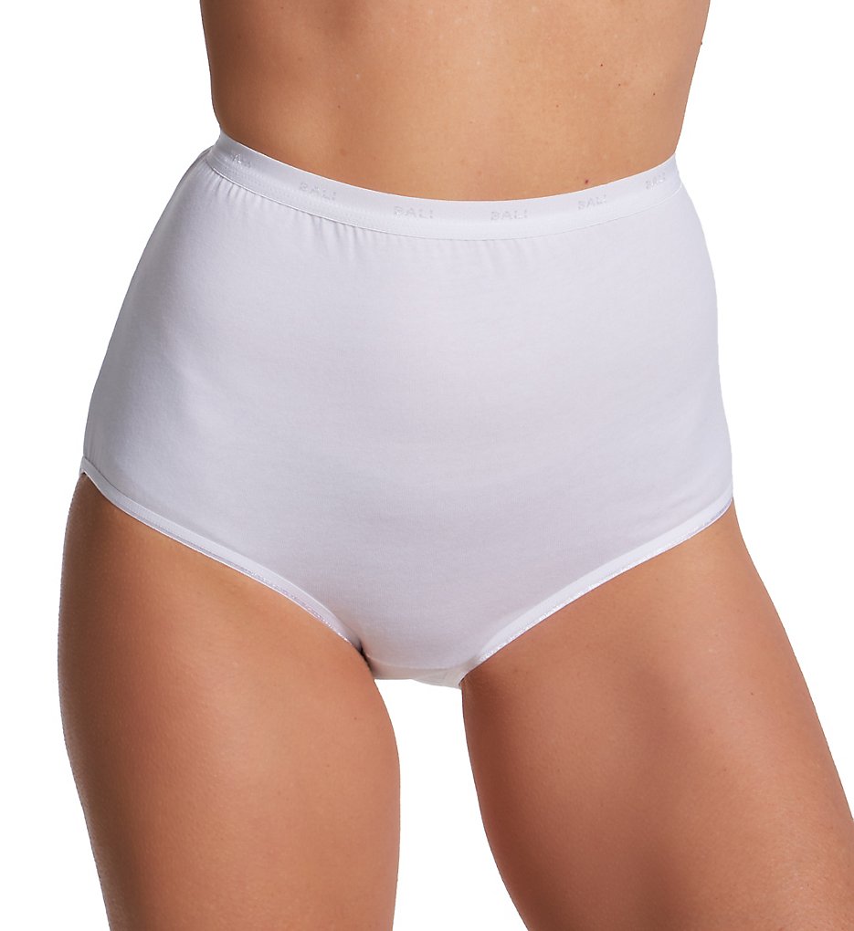Bali : Bali 2324 Full-Cut-Fit Stretch Cotton Brief Panty (White 9)