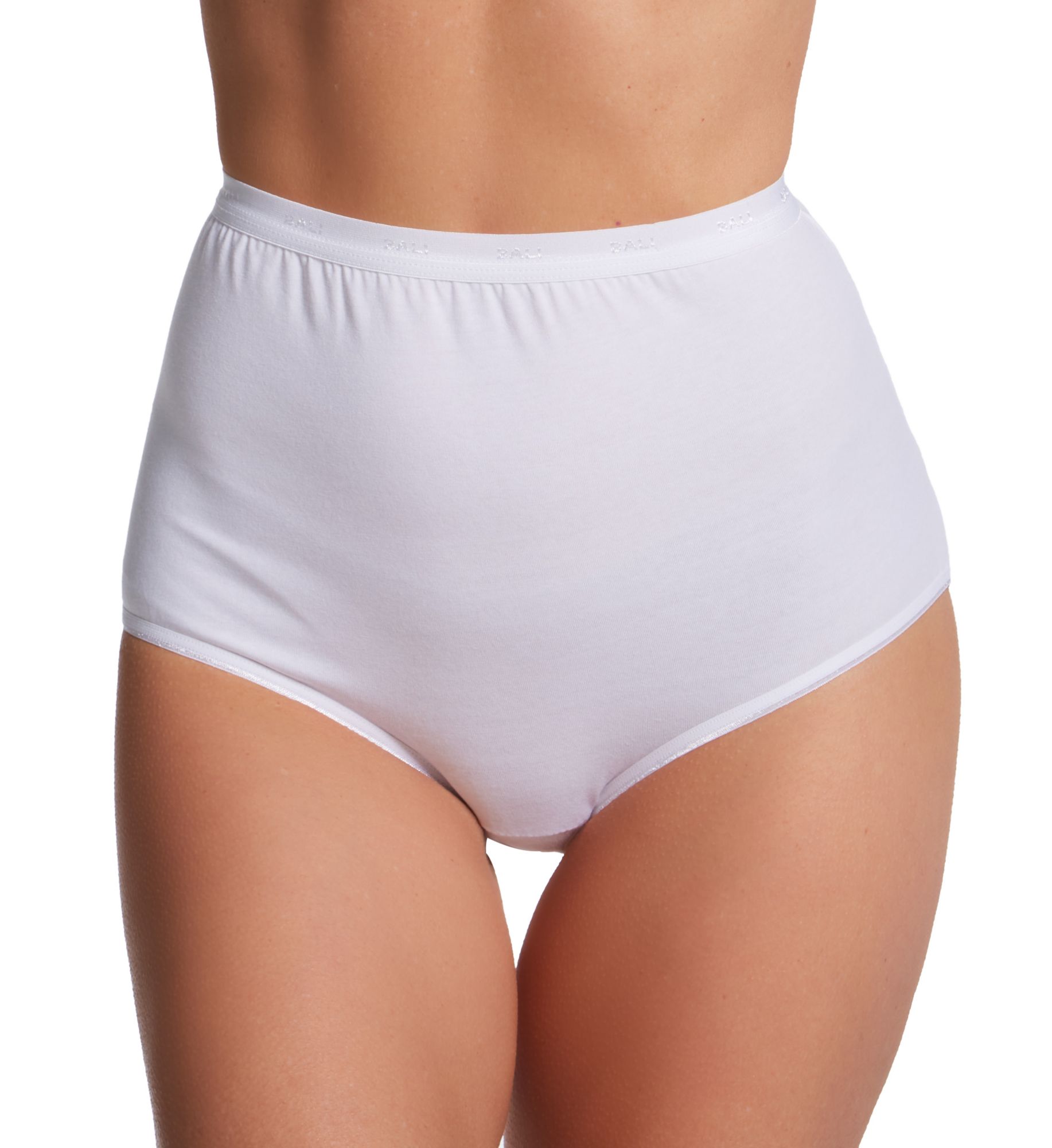 Bali Full-Cut-Fit Stretch Cotton Brief Panty White 10  - Image 1