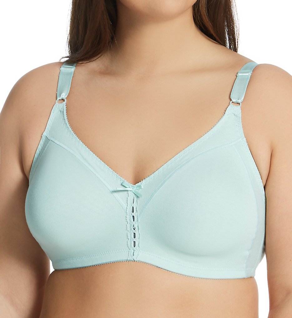Bali >> Bali 3036 Double Support Cool Comfort Cotton Wirefree Bra (Soft Celedon 42C)